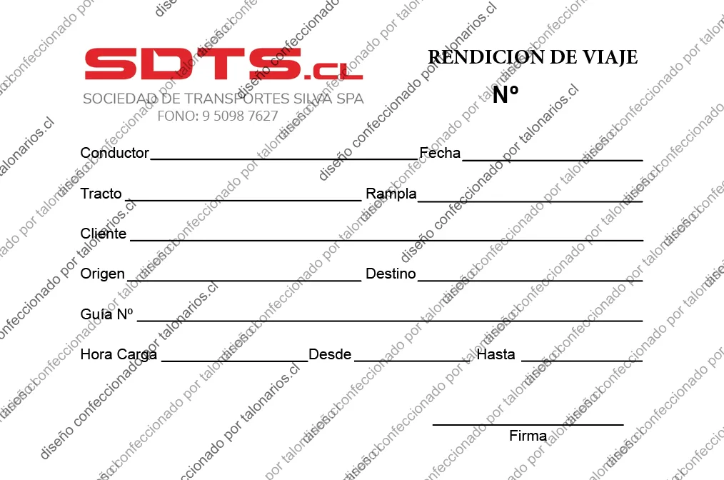 Muestra de rendicion gastos en tamaño Cuarto carta